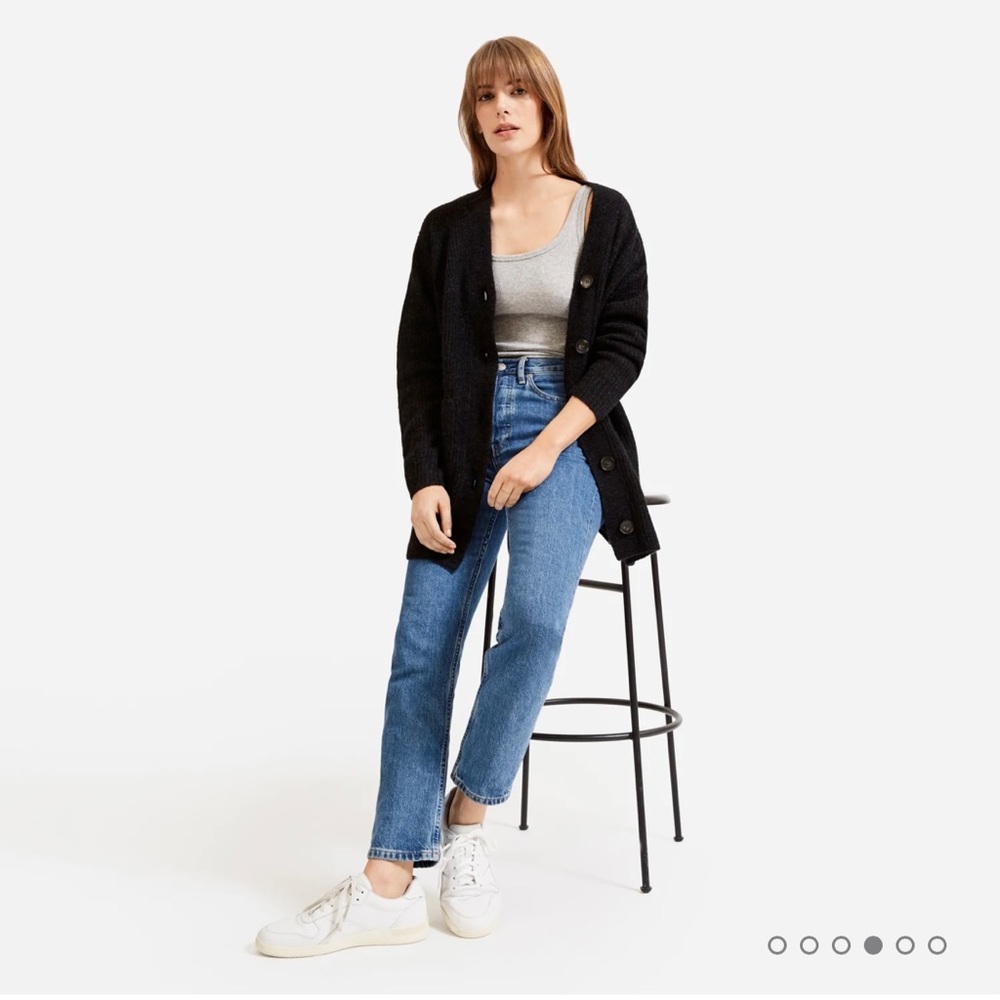Everlane oversized alpaca cardigan-heathered black